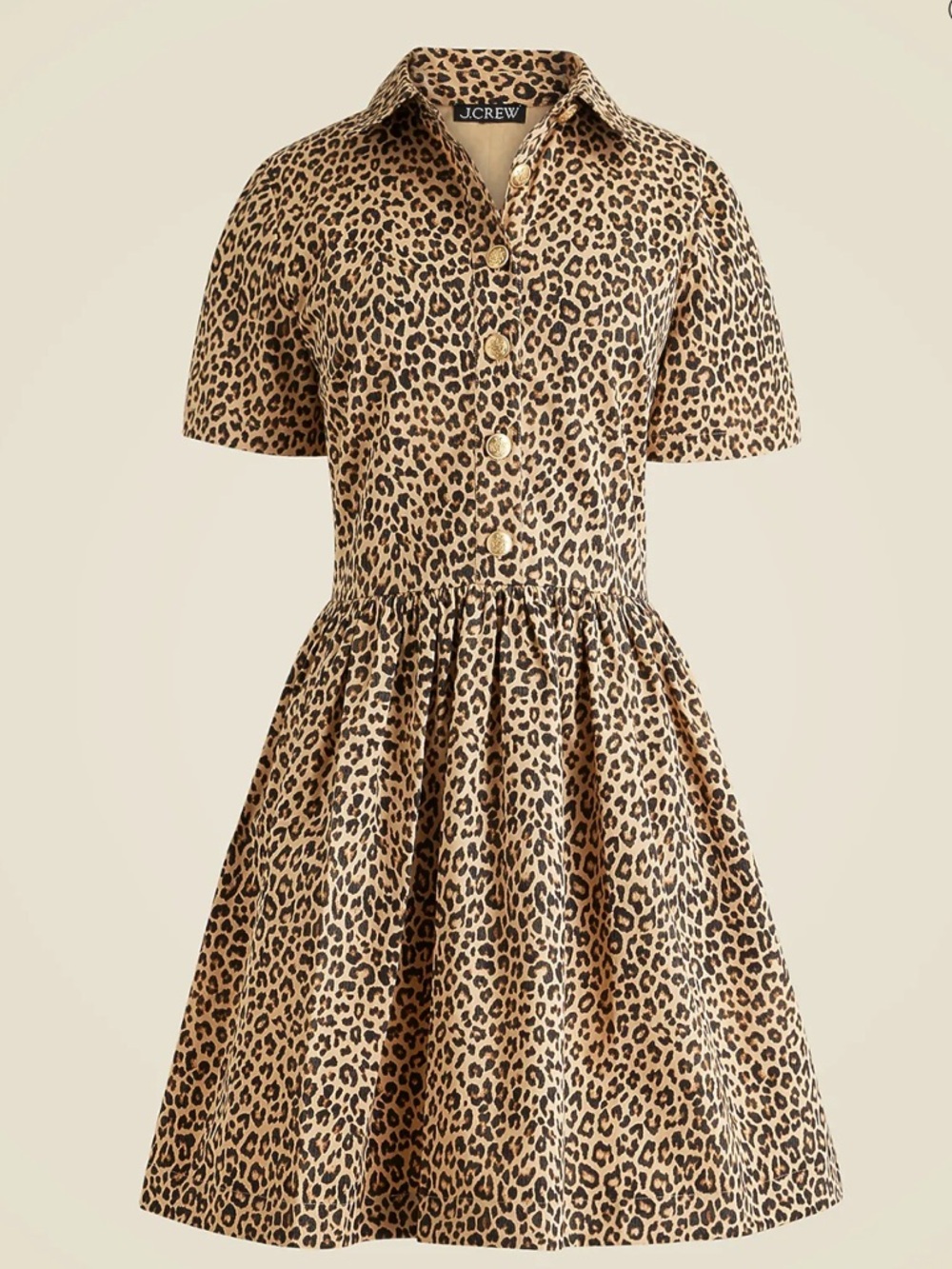BOGO! J. Crew Short Sleeve Shirt Dress in Leopard Chino Size 14